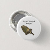 Badge Rond 2,50 Cm Ruby-Crowned Kinglet (Devant & derrière)