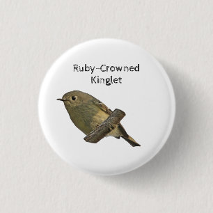 Badge Rond 2,50 Cm Ruby-Crowned Kinglet