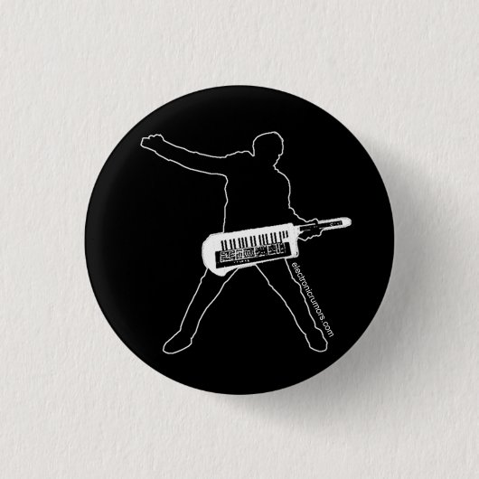 Badge Rond 2,50 Cm Rumeurs électroniques : Hache-Man de Keytar, tout (Devant)