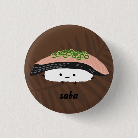 Badge Rond 2,50 Cm Saba Sushi (Devant)