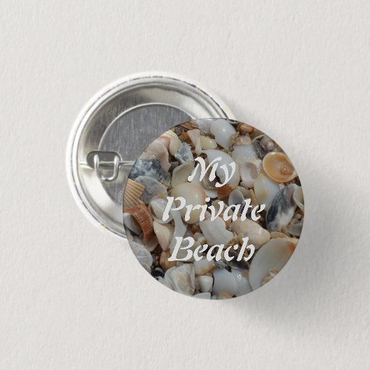 Badge Rond 2,50 Cm Sable De Plage De Minuscules Coques (Devant & derrière)