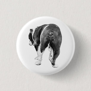 Badge Rond 2,50 Cm "sac de maquillage bulldog", "poli chic saisonnier