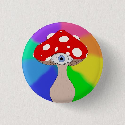 Badge Rond 2,50 Cm Sac fourre-tout de champignons trippy (Devant)
