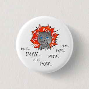 Badge Rond 2,50 Cm SAC FOURRE-TOUT POWPOWCat