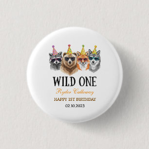 Badge Rond 2,50 Cm Safari Premier Anniversaire – Animaux de la Jungle