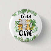 Badge Rond 2,50 Cm Safari Wild One 1er anniversaire (Devant)