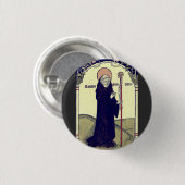 Badge Rond 2,50 Cm Saint Benoît de Nursia Abbé du Monte Cassino (Devant & derrière)