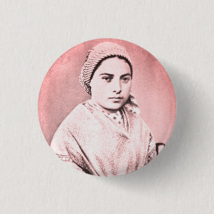 Badge Rond 2,50 Cm Saint Bernadette Soubirous enfant