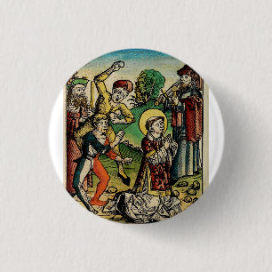 Badge Rond 2,50 Cm Saint Étienne le Protomartyr Iconographie d'art fi
