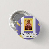 Badge Rond 2,50 Cm Saint François d'Assise (Devant & derrière)