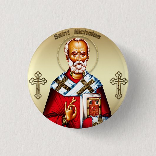 Badge Rond 2,50 Cm Saint Nicolas (Devant)
