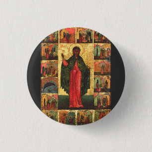 Badge Rond 2,50 Cm Sainte Anastasia la Délivrance Art byzantin