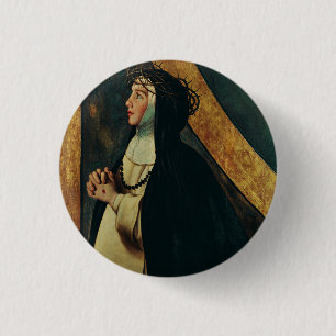 Badge Rond 2,50 Cm Sainte Catherine de Sienne par Juan Bautista Maino