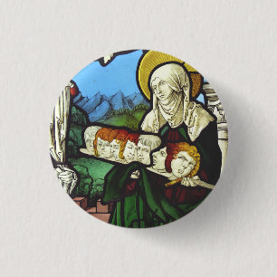 Badge Rond 2,50 Cm Sainte Félicité et les têtes de ses sept fils