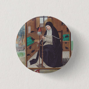 Badge Rond 2,50 Cm Sainte Gertrude de Helfta par Simon Bening