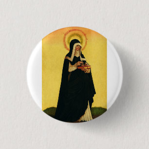 Badge Rond 2,50 Cm Sainte Odile d'Alsace Abbesse de Hohenburg