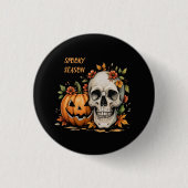 Badge Rond 2,50 Cm Saison d'Halloween effrayant (Devant)