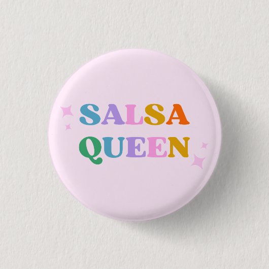 Badge Rond 2,50 Cm salsa danse reine latin moderne blanc simple (Devant)