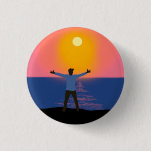 Badge Rond 2,50 Cm Salutation au soleil