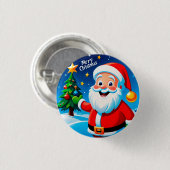 Badge Rond 2,50 Cm Salutation Joyeuse du Père Noël (Devant & derrière)
