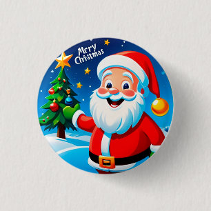 Badge Rond 2,50 Cm Salutation Joyeuse du Père Noël