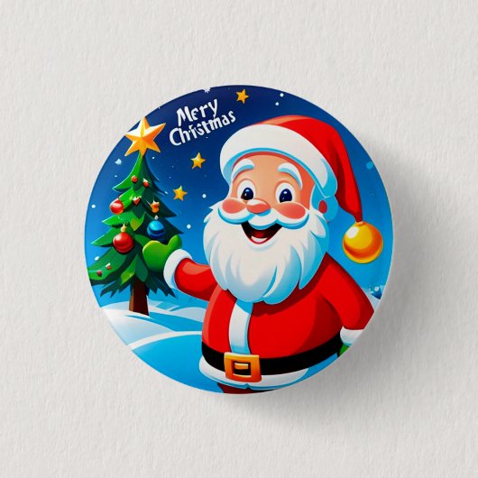 Badge Rond 2,50 Cm Salutation Joyeuse du Père Noël (Devant)