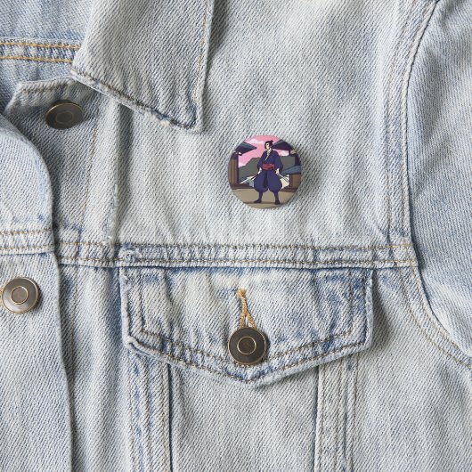 Badge Rond 2,50 Cm samouraï (En situation)