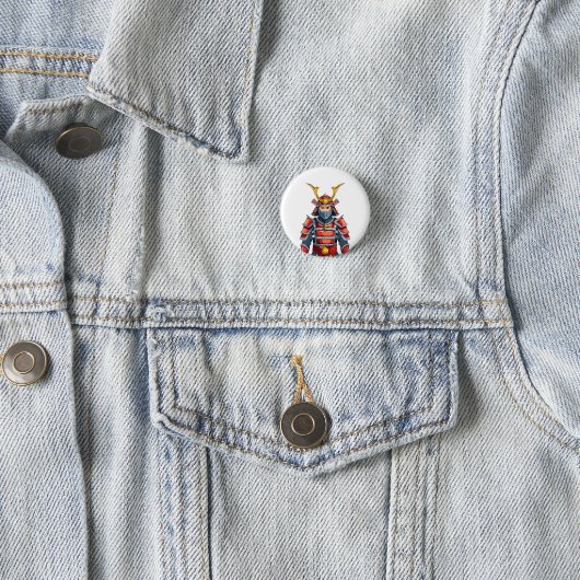 Badge Rond 2,50 Cm samouraï japonais (En situation)