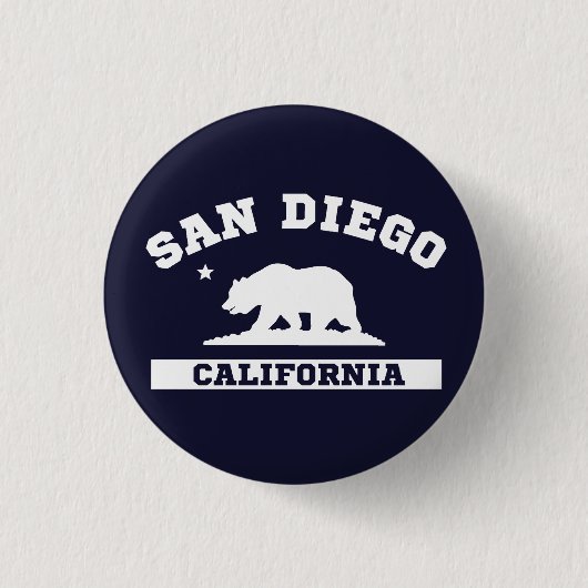 Badge Rond 2,50 Cm Sandiego California (Devant)
