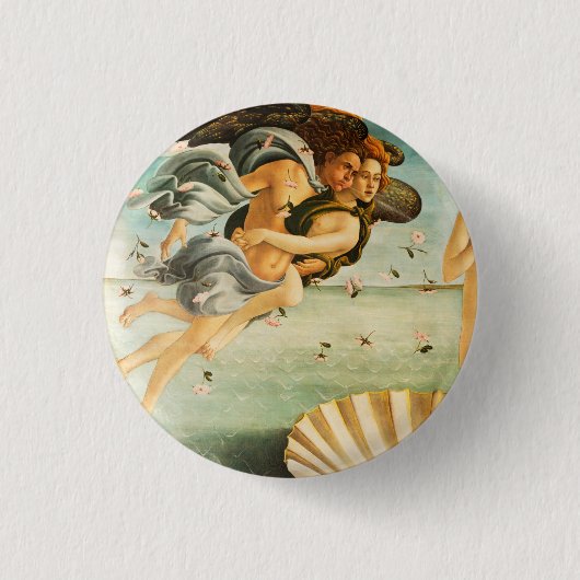 Badge Rond 2,50 Cm Sandro Botticelli Naissance de Vénus Zephyrus, Chl (Devant)