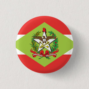 Badge Rond 2,50 Cm Santa Catarina, bouton brésilien de drapeau d'ét