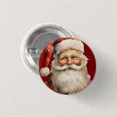 Badge Rond 2,50 Cm Santa Claus Retro Christmas (Devant & derrière)