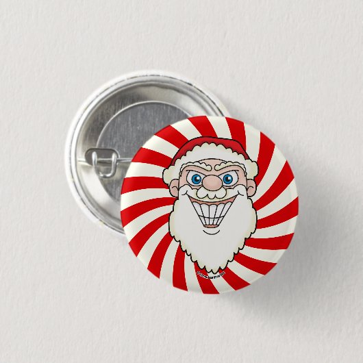 Badge Rond 2,50 Cm Santa Claus Starburst Screwball Graphics (Devant & derrière)