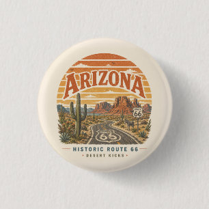 Badge Rond 2,50 Cm Santa Monica Route 66 Souvenir de la Côte