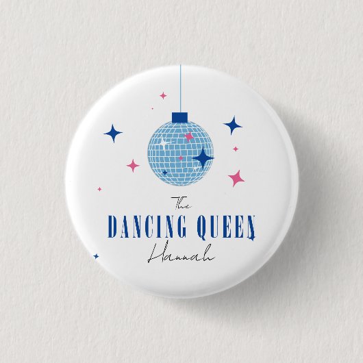 Badge Rond 2,50 Cm Santorin Disco musical mariée bachelorette (Devant)