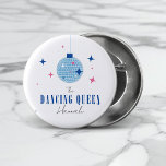 Badge Rond 2,50 Cm Santorin Disco musical mariée bachelorette<br><div class="desc">Transportez vos invités en Grèce avec notre collection de bougainvilliers de danse Queen Bachelorette d'inspiration bougainvillienne! Découvrez le charme de la Méditerranée dans tous les détails de votre fête de poules. Inspiré par les couleurs vives et les rythmes musicaux de la Grèce, nos invitations et décors de bougainvilliers roses et...</div>