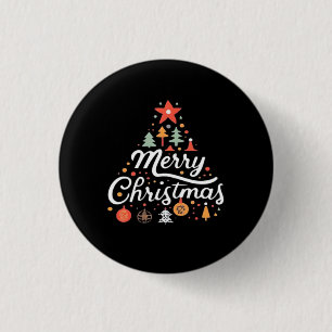 Badge Rond 2,50 Cm Sapin de Noël Joyeux Noël Classique