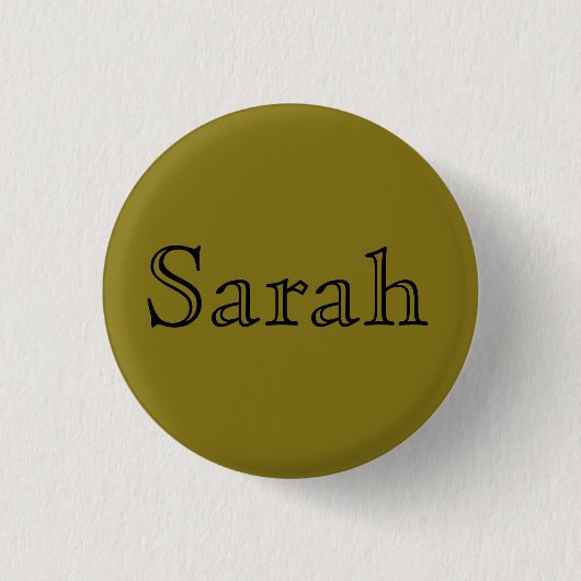 Badge Rond 2,50 Cm Sarah, nom de noir orphelin, police ouverte (Devant)