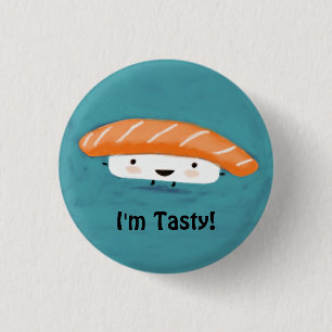 Badge Rond 2,50 Cm Sashimi de saumon kawaii