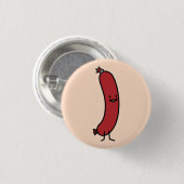 Badge Rond 2,50 Cm Saucisson porc boeuf kielbasa viande hot dog (Devant & derrière)