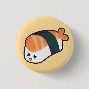 Badge Rond 2,50 Cm Saumon de nigiri de Kawaii