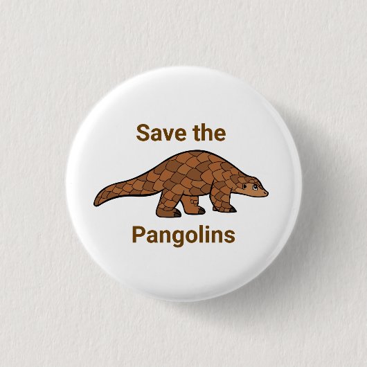 Badge Rond 2,50 Cm Sauvegarder la broche Pangolin (Devant)