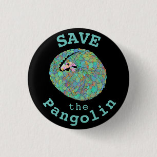 Badge Rond 2,50 Cm Sauvez l'art animalier coloré de Pangolin
