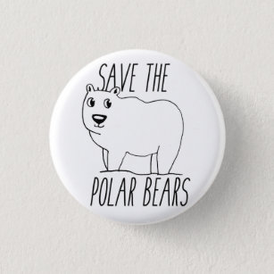 Badge Rond 2,50 Cm Sauvez le bouton d'ours blancs