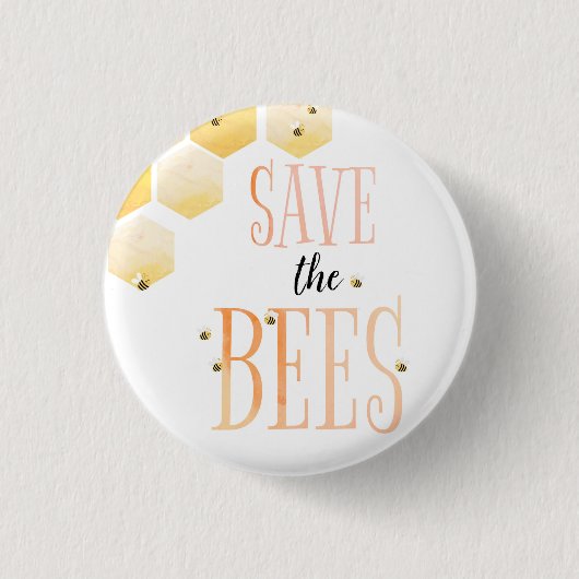 Badge Rond 2,50 Cm Sauvez le Pin d'abeilles (Devant)
