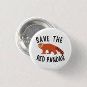Badge Rond 2,50 Cm Sauvez Les Pandas Rouges (Devant & derrière)