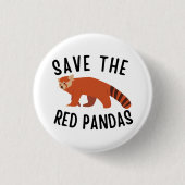 Badge Rond 2,50 Cm Sauvez Les Pandas Rouges (Devant)