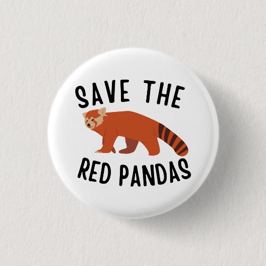 Badge Rond 2,50 Cm Sauvez Les Pandas Rouges (Devant)