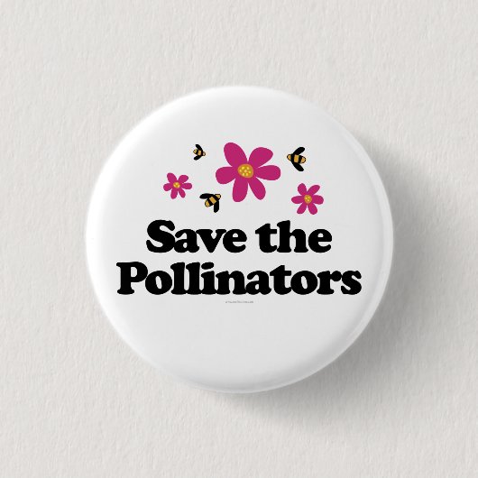 Badge Rond 2,50 Cm Sauvez les pollinisateurs (Devant)