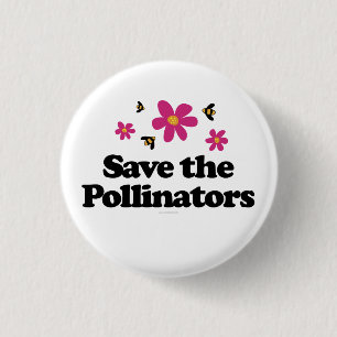 Badge Rond 2,50 Cm Sauvez les pollinisateurs